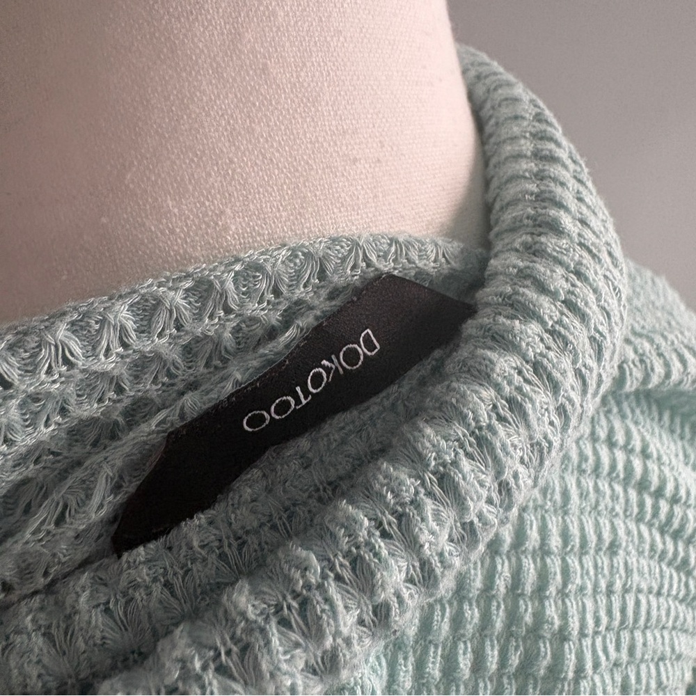 Mint Green Waffle Knit Button-Up Top - Picture 5 of 5